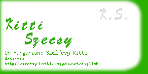 kitti szecsy business card